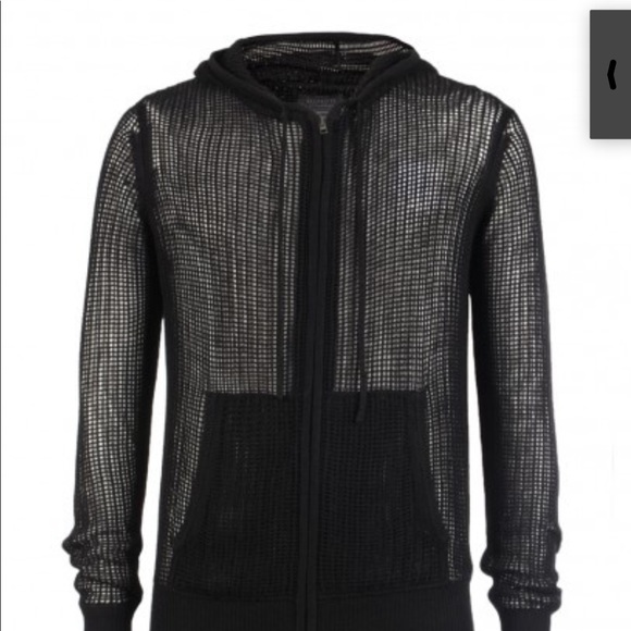 all saints mens black hoodie